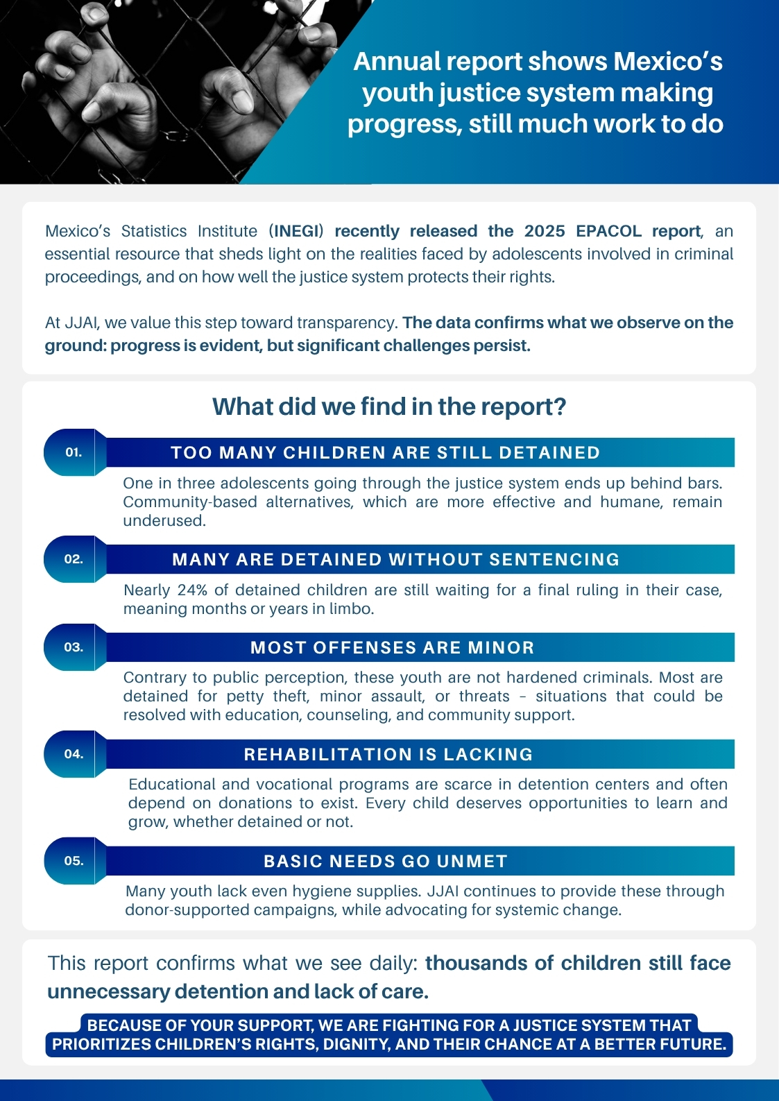 Annual report shows Mexico’s youth justice system making progress, still much work to do