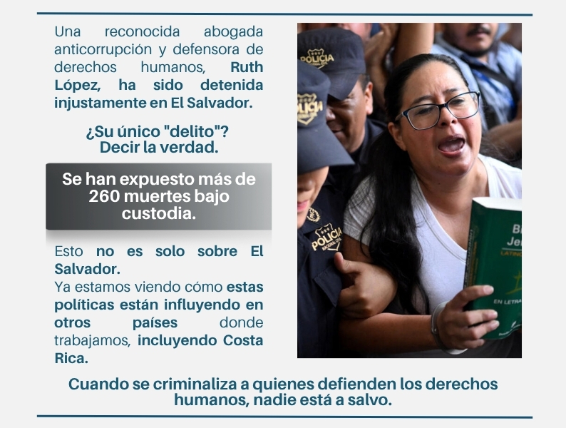 Comunicado sobre el arresto de Ruth López