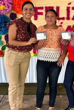 A mother participating in a family reunification activity in Honduras