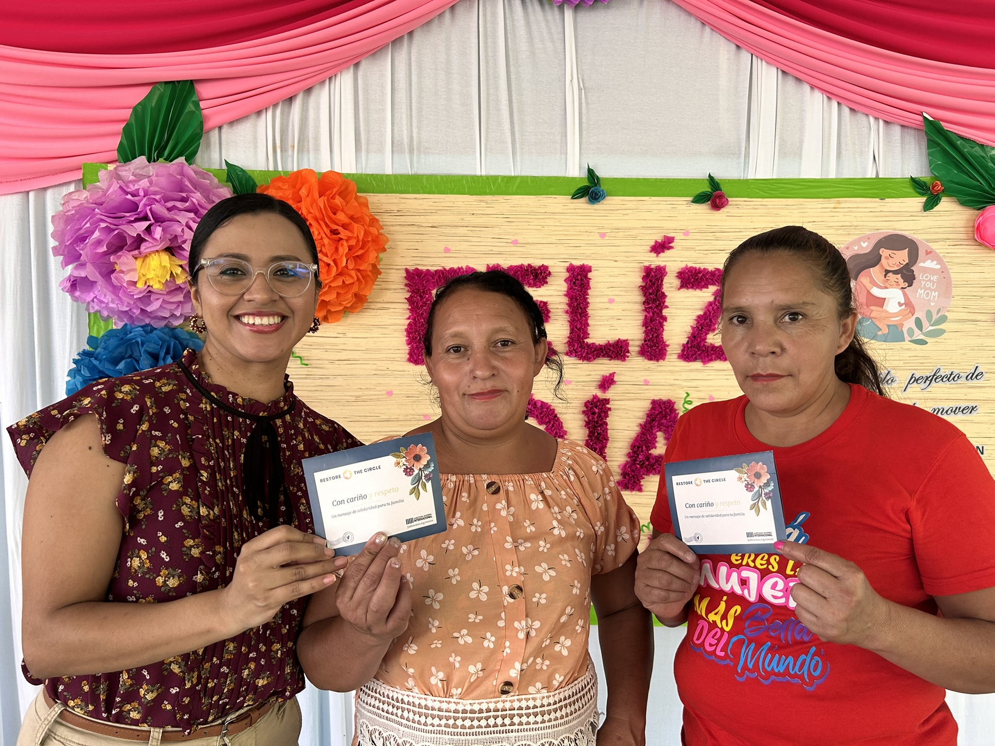 A mother participating in a family reunification activity in Honduras
